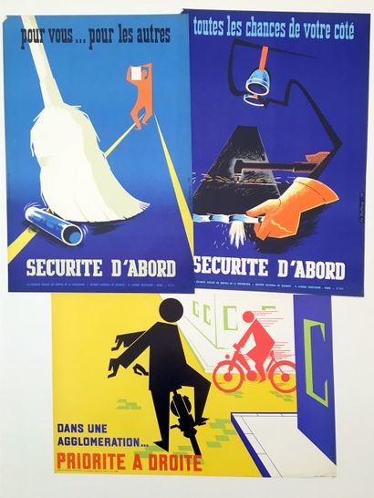null HEALTH & SAFETY. SET OF 22 POSTERS. On the theme of Occupational Health and...