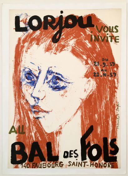 null POSTER ART, EXHIBITION. Bernard LORJOU (1908-1986). Lorjou invites you to the...