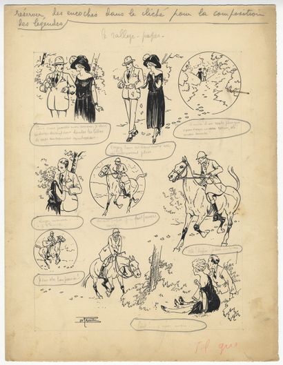 null Étienne Le RALLIC (1891-1968). Snowball, true story, circa 1930. One plate in...