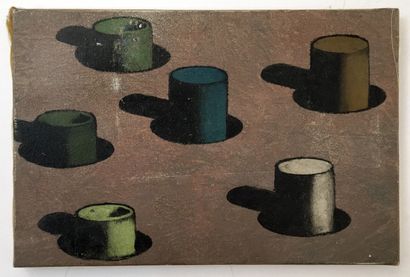 null Jean-Marc TEILLON. Formes géométriques, 122, Poussées series, 1995. Oil on canvas,...