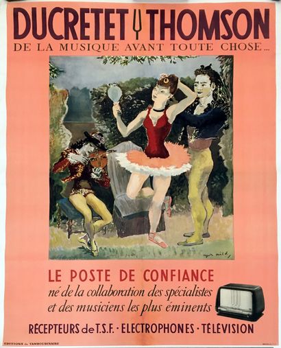 null OLD POSTER. Roger WILD (?). Ducretet Thompson. Music first and foremost. TSF...