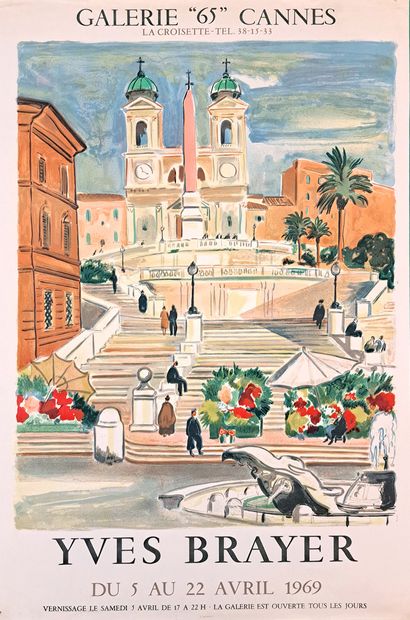 null 4 AFFICHES by Yves BRAYER. Watercolors from Mexico. Galerie de Paris, April-May...