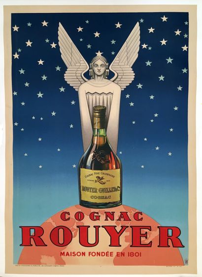 null VINTAGE POSTER. Cognac Rouyer. Cognac Fine Champagne. Union parisienne de publicité,...