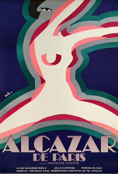 null ANTIQUE POSTER.TANTIN (?). Alcazar in Paris. Directed by François Vicente. 62...