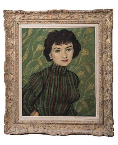 null Xavier de Langlais (1906-1975)
Portrait de madame de C..
Huile sur toile
Signée...
