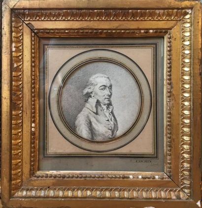 null Attribué à Charles Nicolas Cochin (1715-1790)
Portrait d’homme
Pierre noire,...
