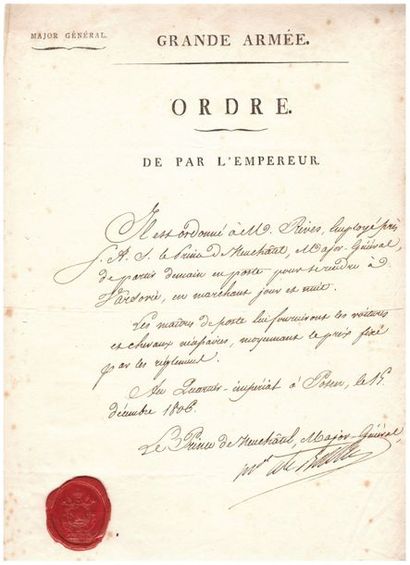 Alexandre BERTHIER. 1753-1815. Maréchal d'Empire, major général de Napoléon, prince...