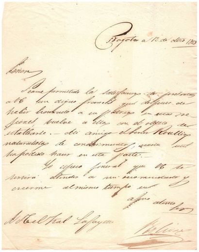 Simon BOLIVAR. 1783-1830. Général, «El libertador», homme d'Etat d'Amérique du Sud...