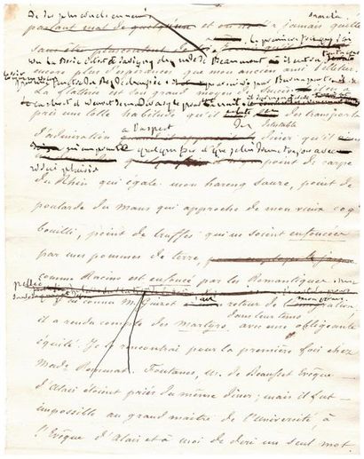 François-René de CHATEAUBRIAND. 1768-1848. Ecrivain, homme politique 
Manuscrit avec...