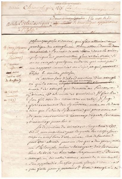 Jean Lerond d'ALEMBERT. 1717-1783. Philosophe, encyclopédiste 
3 manuscrits avec...