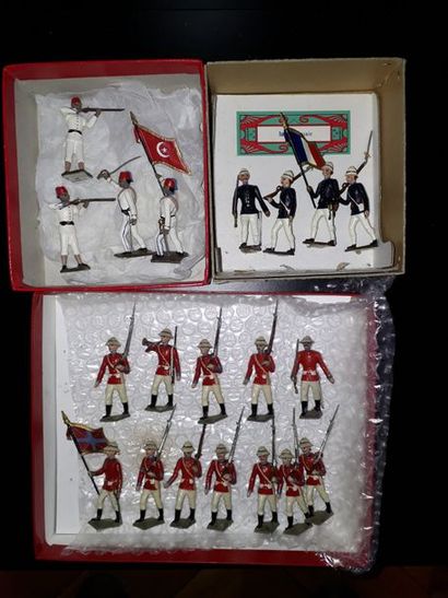null COLONIES. Infanterie coloniale CBG Mignot. 3 jeux de 20 figurines (modèle ancien) :...