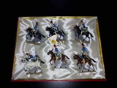 null EMPIRE. Prusse. Cavalerie Lucotte. 6 figurines Dragons (dont un officier, un...