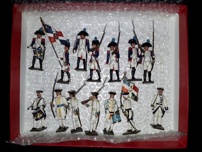 null ANCIEN REGIME. France. Infanterie CBG Mignot. 14 figurines : Régiment de Touraine...