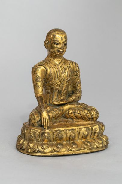 null Mahasiddha, yogi du Vajrarayana bouddhiste assis en vajrasana et bumishparshamudra...