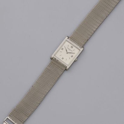 JAEGER LECOULTRE Bracelet montre en or gris, 750 MM, lunette rectangulaire, 2,2 /...