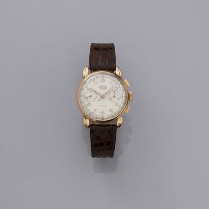 ActuA Genève Bracelet montre chronographe en or jaune, 750 MM, lunette ronde, fond...