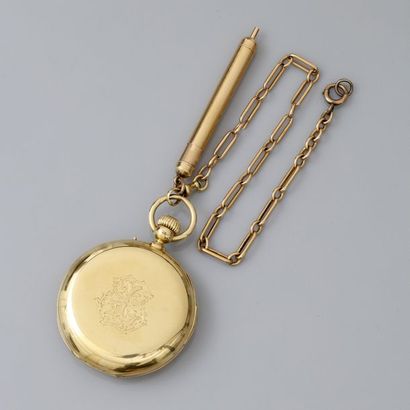 BREGUET Montre de gousset «savonnette» en or jaune, 750 MM, N° 1751, fond émail blanc,...
