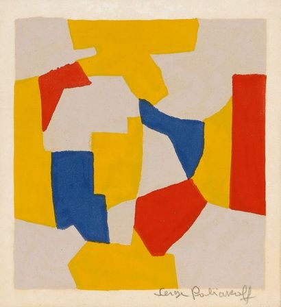 Serge POLIAKOFF (1900-1969) Composition en gris, jaune, rouge et bleu, 1969
Lithographie...