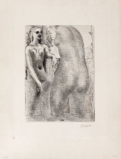Pablo Picasso (1881-1973) Modèle et grande sculpture de dos, planche 73 de la suite...