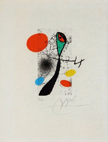 Joan MIRO (1893-1983) Le Vent parmi les roseaux, une gravure
Eau-forte et aquatinte...