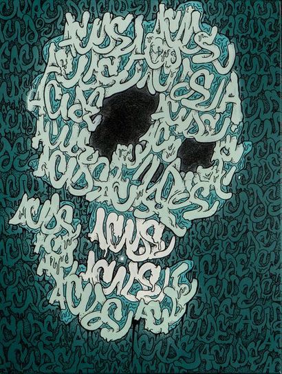 Mathias GOMEZ Aka «ACIDE MAT» (né en 1983) ~ $KULL ~
Spray & Marker on 3D Canvas....