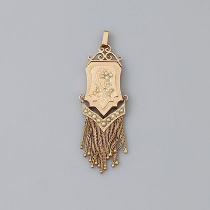 null Charmant pendentif «souvenir» ouvrant en or jaune, 750 MM, orné de petites perles...