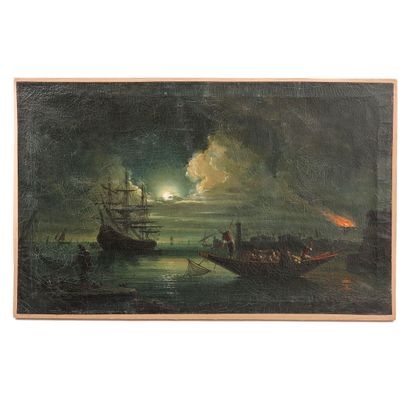 An Oil on Canvas Attributed to Claude Joseph Vernet, depicting sea scene, 101 x 63... Gazette Drouot