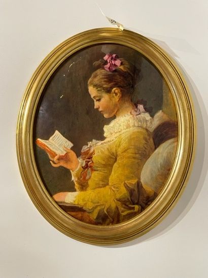 HELCA HELCA, Jean Honoré FRAGONARD (1732-1806) d'après, La jeune fille lisant, reproduction... Gazette Drouot