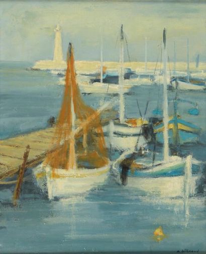 null Maurice BILBEAUD (1919 - 1997).
"Barques de Provence".
Huile sur toile titrée...