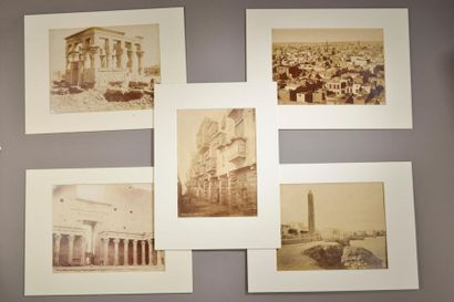 null Ensemble de onze photographies de vue d'Egypte et d'Espagne, tirages sur papier...