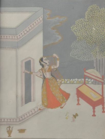 null Ensemble de huit miniatures indiennes dont : scènes de palais, courtisanes,...