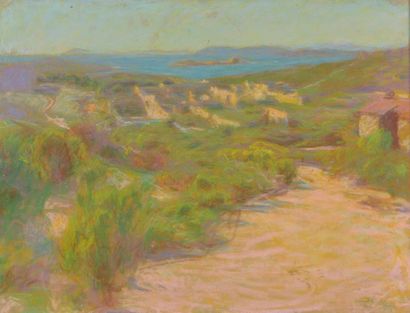 null Maurice ELIOT (1864-1945).
Les Iles du Levant.
Pastel signé et daté (?) en bas...