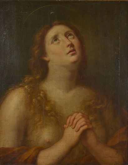 null École bolonaise vers 1700.
Marie-Madeleine en prière. 
Toile (restaurations...