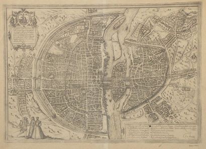 null Ensemble de trois plans de ville comprenant : 
- École française du XVIe siècle....