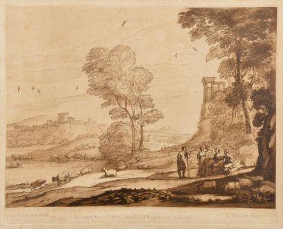 null D'après Claude LE LORRAIN - Richard Earlom (1743-1822) graveur - John BOVDELL...