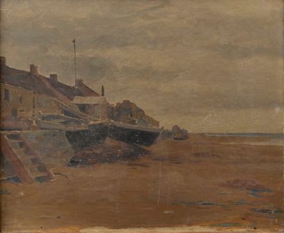 null Daniel Ridgway KNIGHT (1839-1924).
Barques échouées.
Aquarelle signée en bas...
