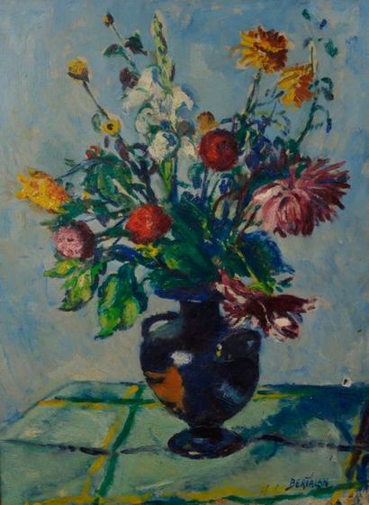 null Albert BERTELAN (1899-1957).
Bouquet de fleurs.
Huile sur toile signée en bas...