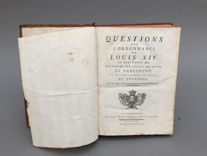 null [TOULOUSE]. RODIER (Marc-Antoine). Questions sur l’ordonnance de Louis XIV....