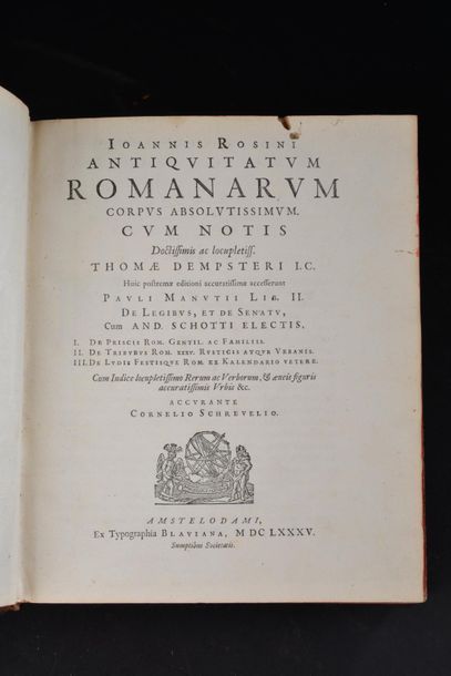 null [ROME]. ROSINI (Ioannis). Antiquitatum Romanarum corpus absolutissimum […]....