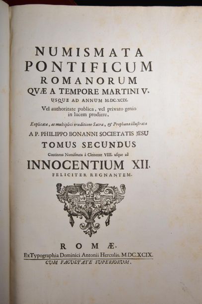 null [ROME]. BONANNI (Philippo). Numismata pontificum romanorum quæ a tempore Martini...