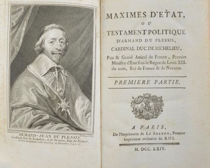 null [RICHELIEU]. • Maximes d'Etat, ou Testament politique d'Armand du Plessis, Cardinal...