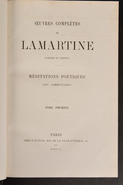 null LAMARTINE A.de. Œuvres complètes, publiées et inédites. Paris, chez l'Auteur,...