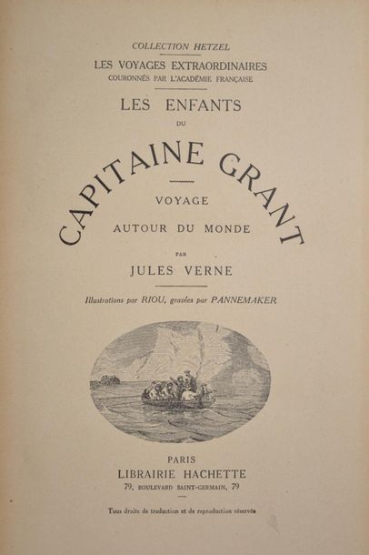null VERNE (Jules) Ensemble de 6 ouvrages des Voyages Extraordinaires : -Un Capitaine...