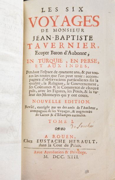 null [VOYAGES – TAVERNIER]. • Les Six Voyages de Monsieur Jean-Baptiste TAVERNIER...
