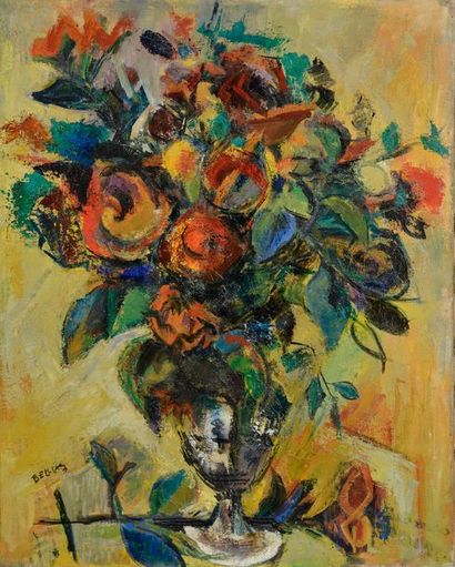 Richard BELLIAS (1921-1974). Bouquet de fleurs....
