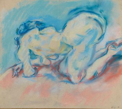 René MORERE (1907-1942). Femme nue à genoux....