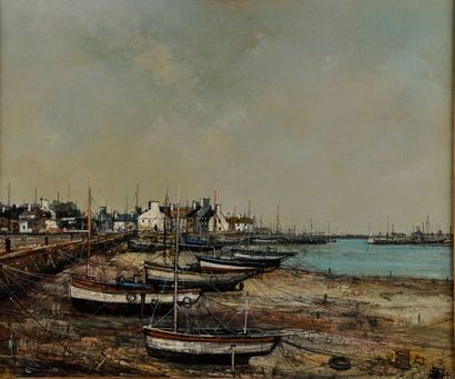 M. LAKARD (XXe siècle).
Port de Bretagne.
Huile...