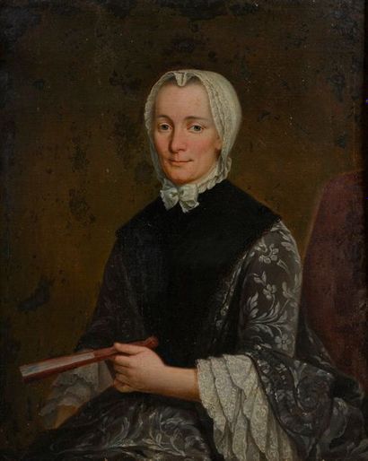 null École française du XVIIIe siècle.
Portrait présumé de Jeanne Boucher de Marlaincoust...