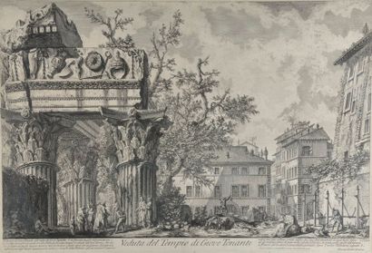 null D'après Giovanni Battista PIRANESE (1720-1778).
"Veduta del Tempio di Giove...