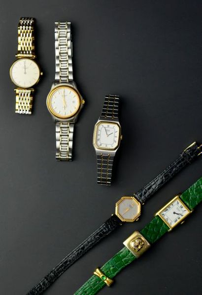 null Ensemble de cinq montres de dame, trois de la marque SEIKO, une de la marque...